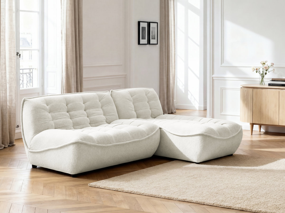 SERENA modulaire hoekbank met vaste hoek in gemęleerde stof