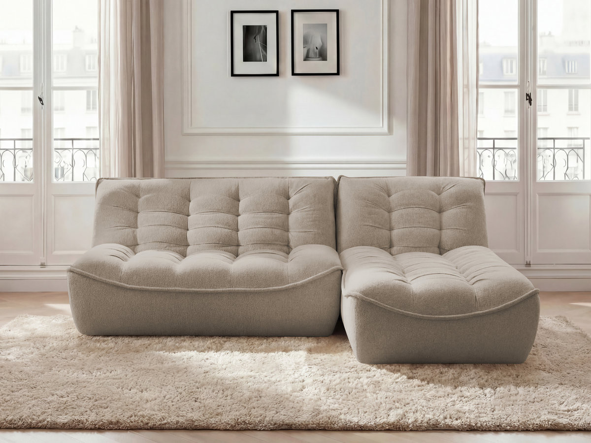 SERENA modulaire hoekbank met vaste hoek in gemęleerde stof