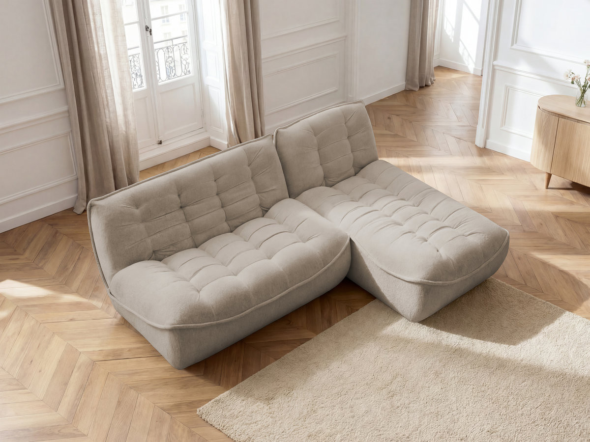 Canapé d'angle modulable SERENA chiné taupe — vue 5