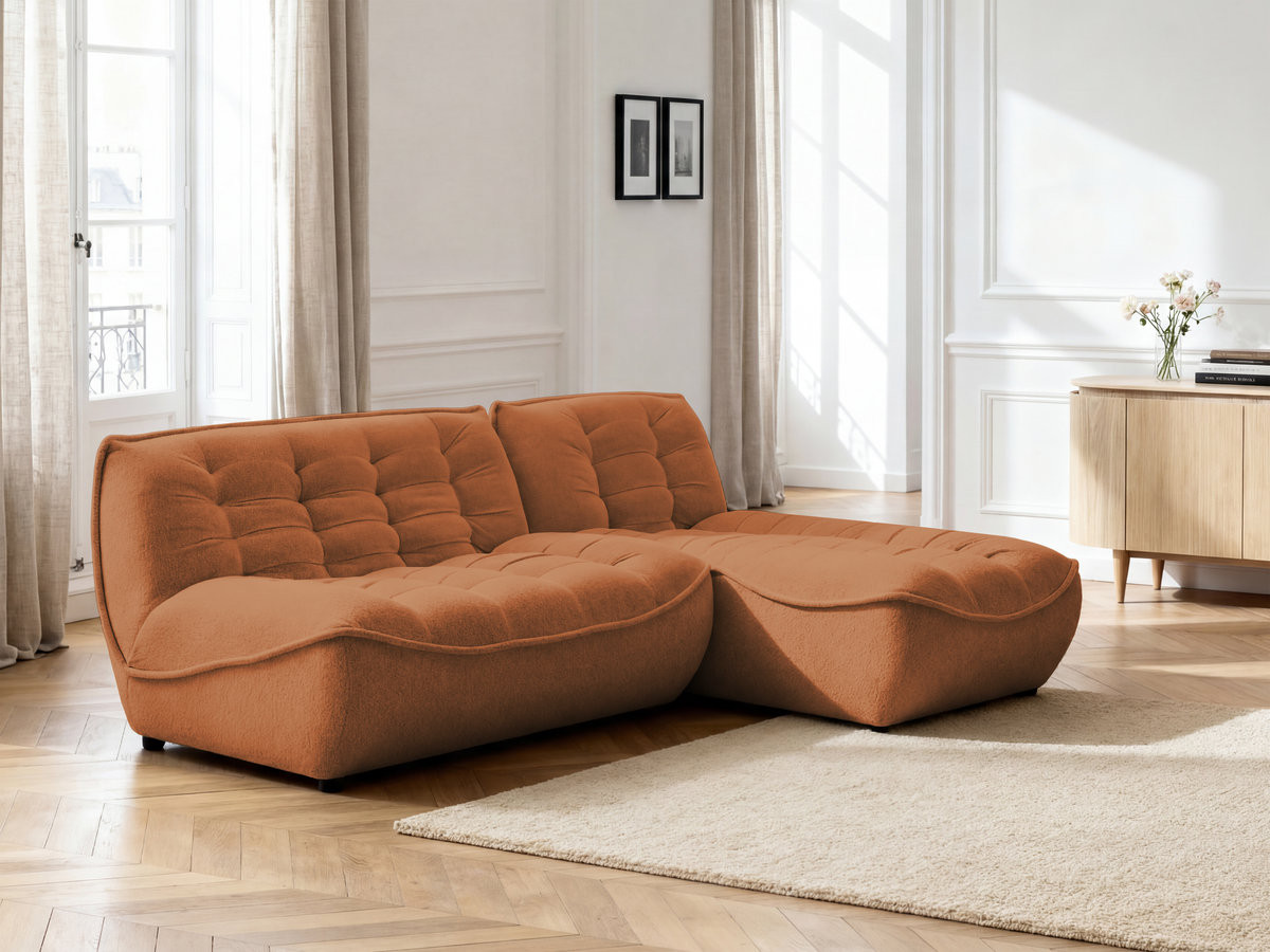 SERENA modulaire hoekbank met vaste hoek in gemęleerde stof