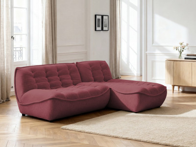 Canapé d'angle fixe modulable SERENA tissu chiné