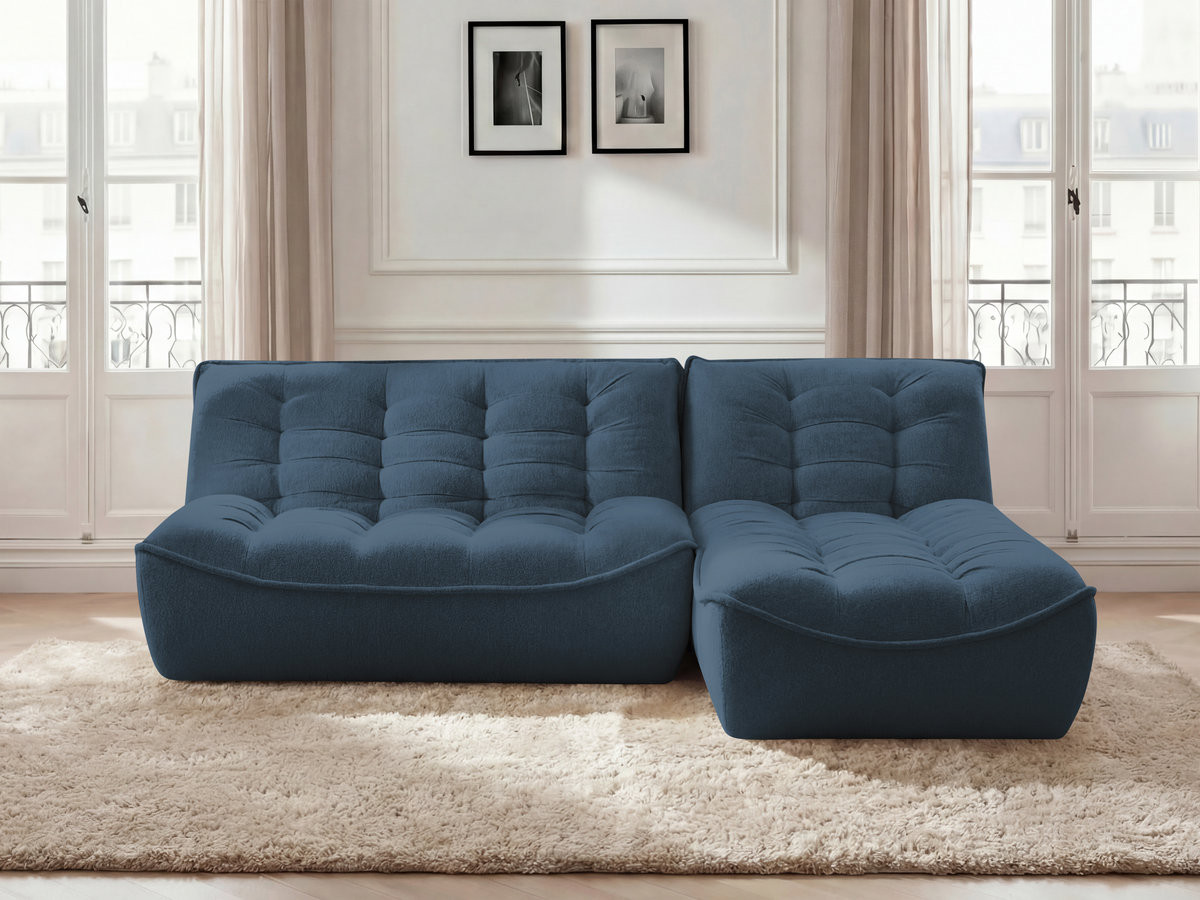 SERENA modulaire hoekbank met vaste hoek in gemęleerde stof