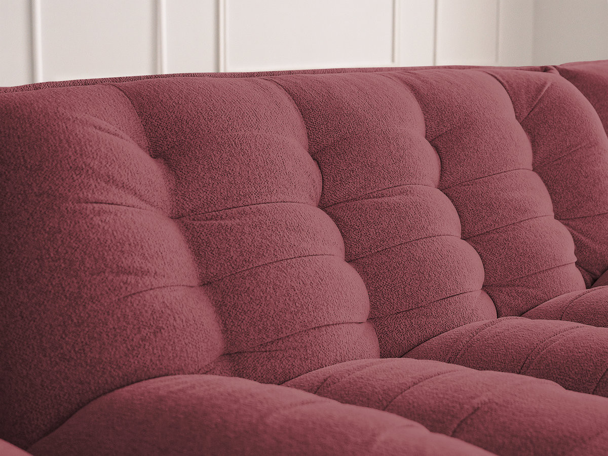 Canapé d'angle fixe modulable SERENA tissu chiné avec pouf