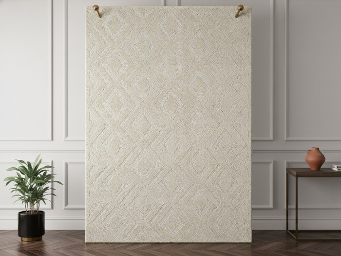 Tapis poils ras HADRA motif géométrique