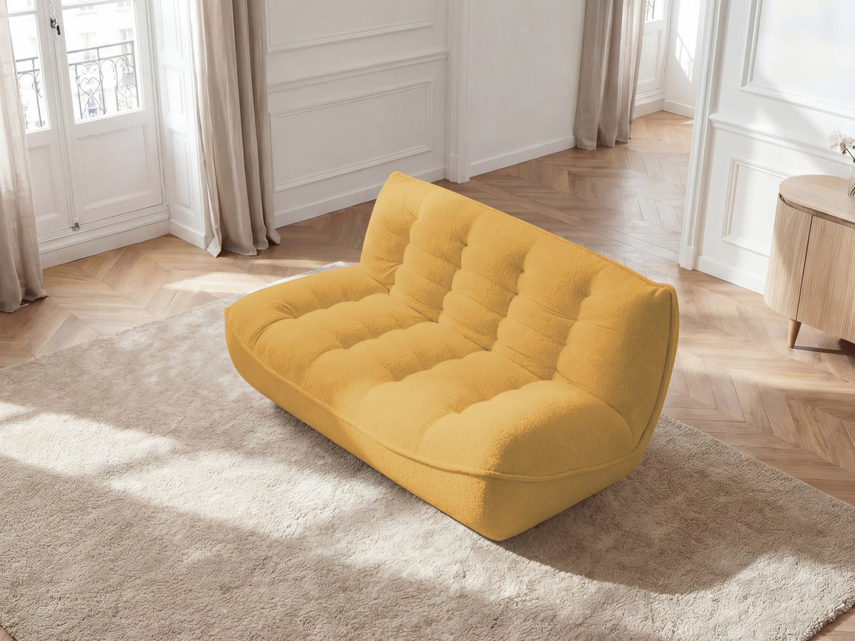 Chauffeuse 2 places pour canapé modulable SERENA chiné jaune — vue 5