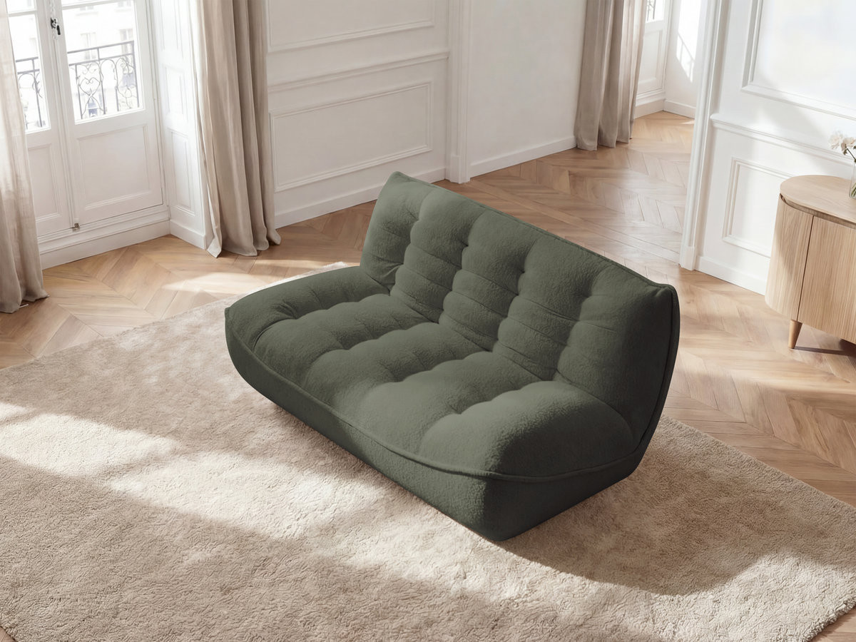 Chauffeuse 2 places pour canapé modulable SERENA chiné vert — vue 5