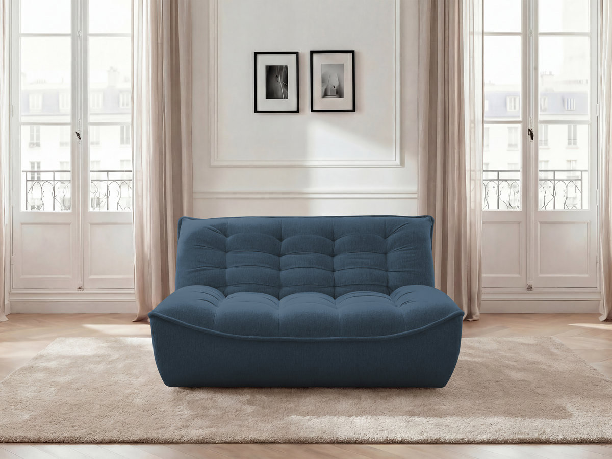 Chauffeuse 2 places pour canapé modulable SERENA chiné bleu — vue 4