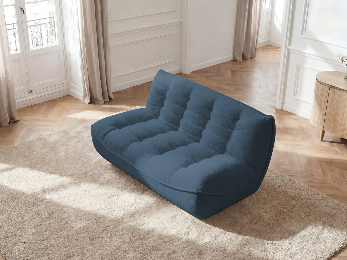 Chauffeuse 2 places pour canapé modulable SERENA chiné bleu — vue 5