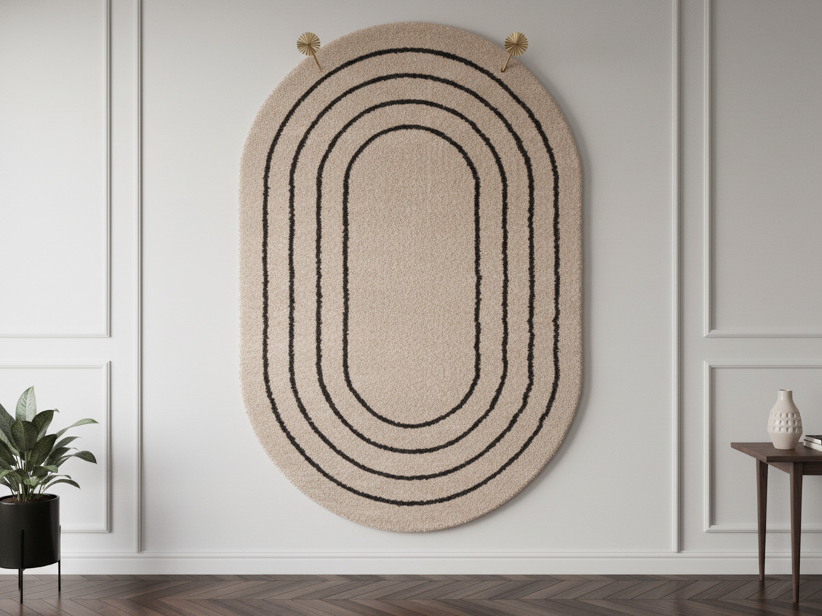 Tapis poils long YUNA motif abstrait Tapis poils long YUNA motif abstrait