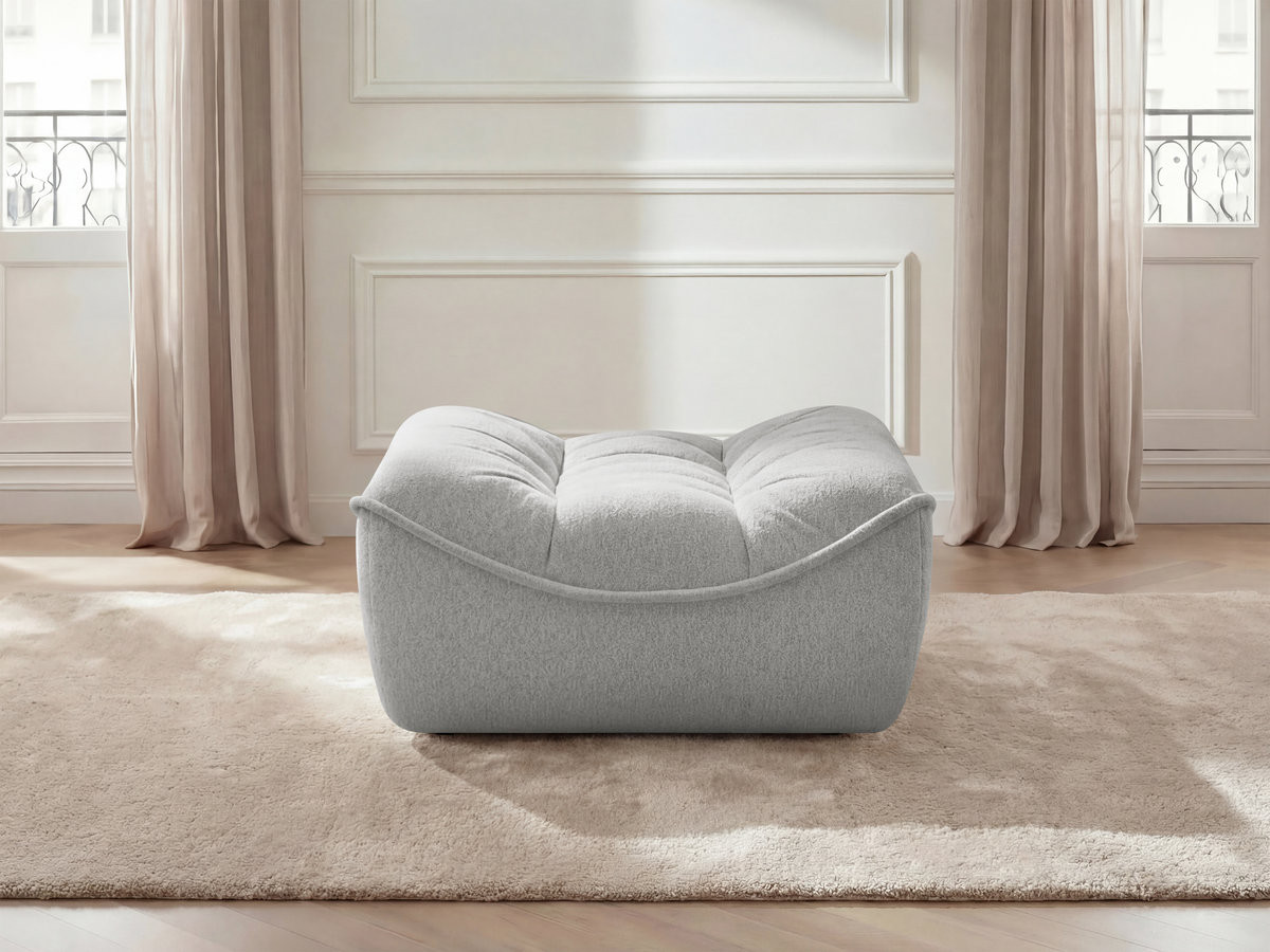 Pouf SERENA chiné gris clair — vue 4