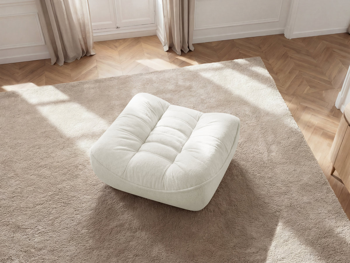 Pouf SERENA chiné blanc — vue 5