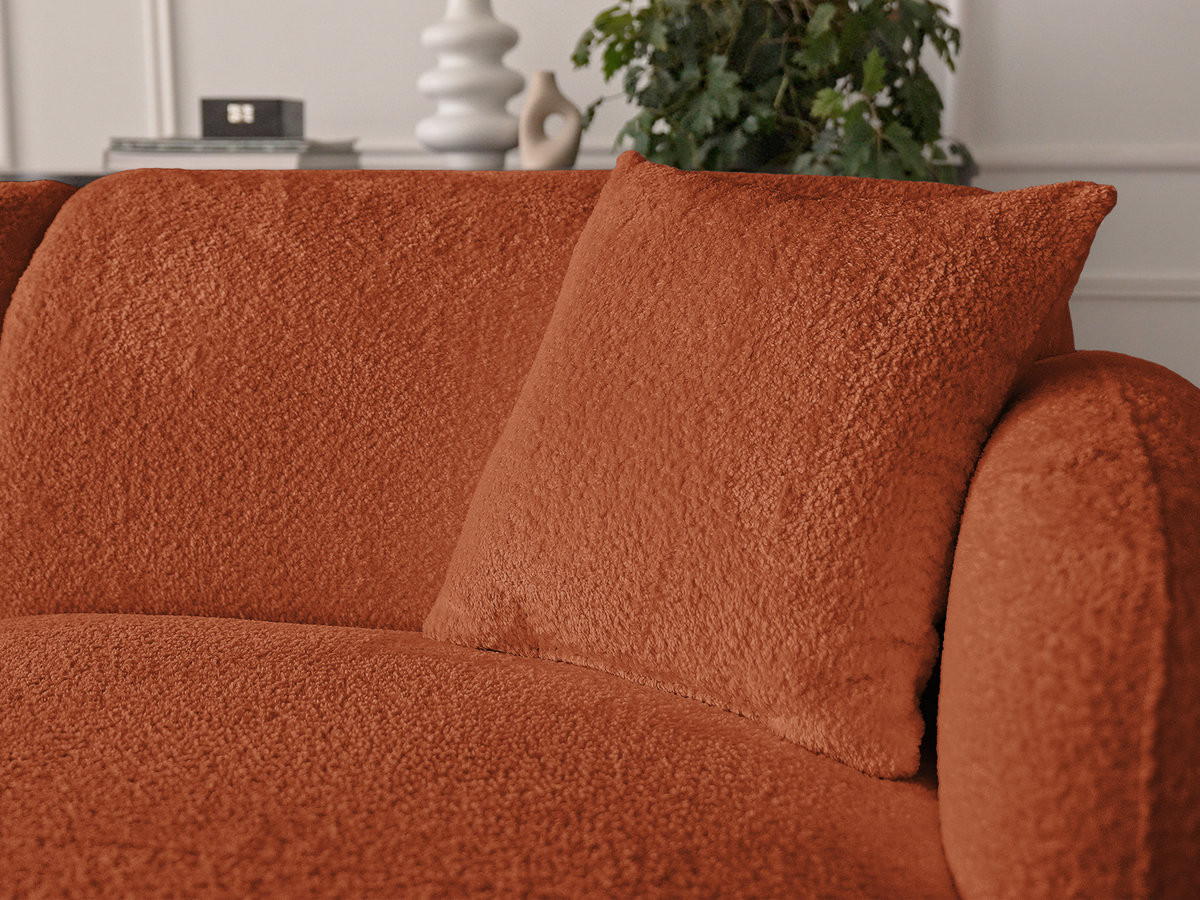 Canapé d'angle fixe modulable ANDA avec 1 méridienne, 1 chauffeuse bout de canapé et 1 pouf