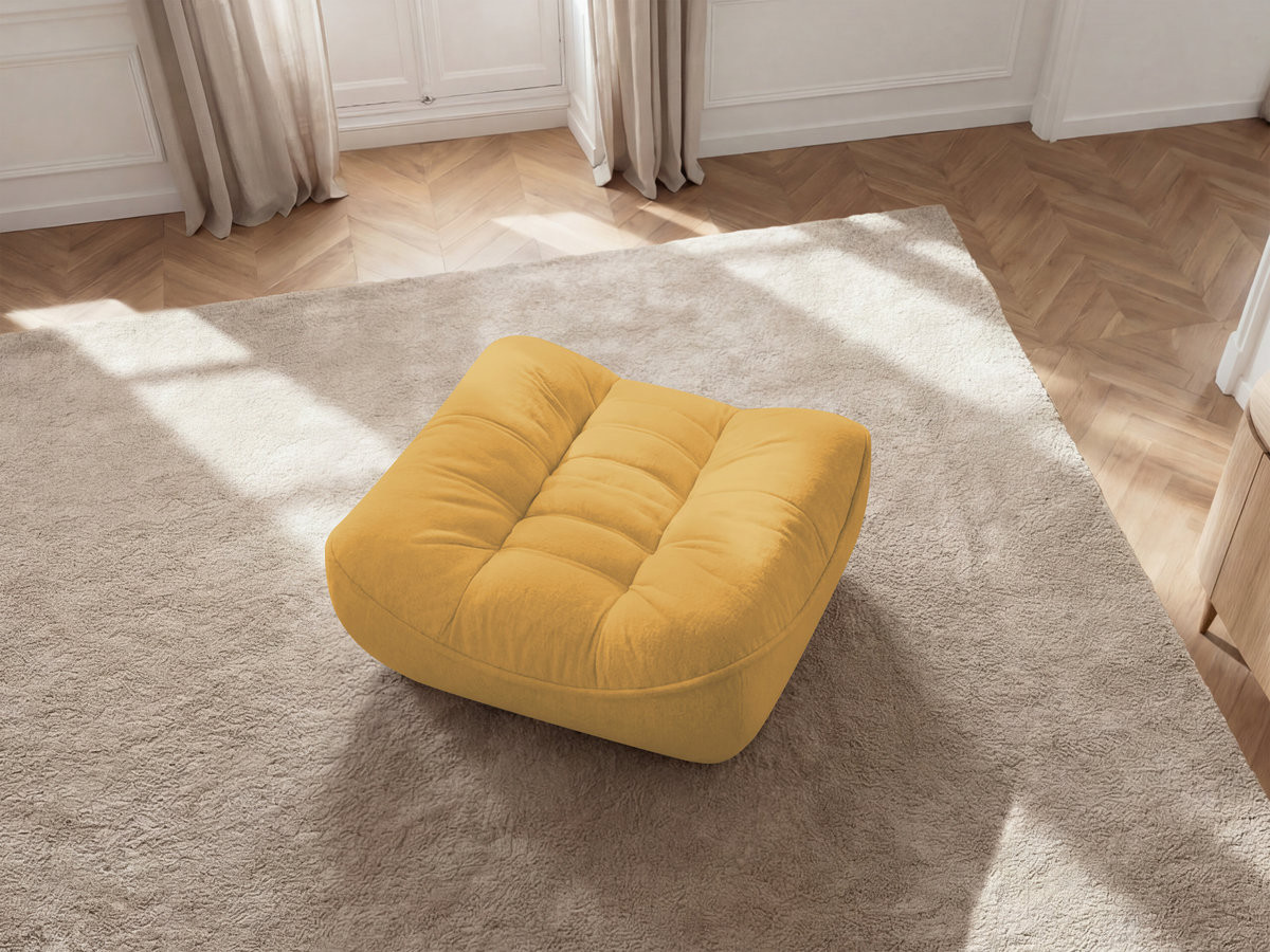 Pouf SERENA chiné jaune — vue 5