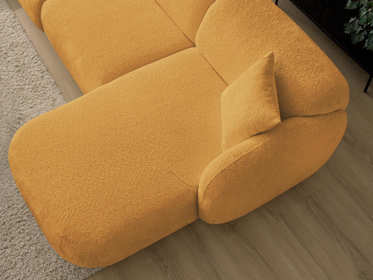 Canapé d'angle fixe modulable ANDA avec 1 méridienne, 1 chauffeuse bout de canapé et 1 pouf