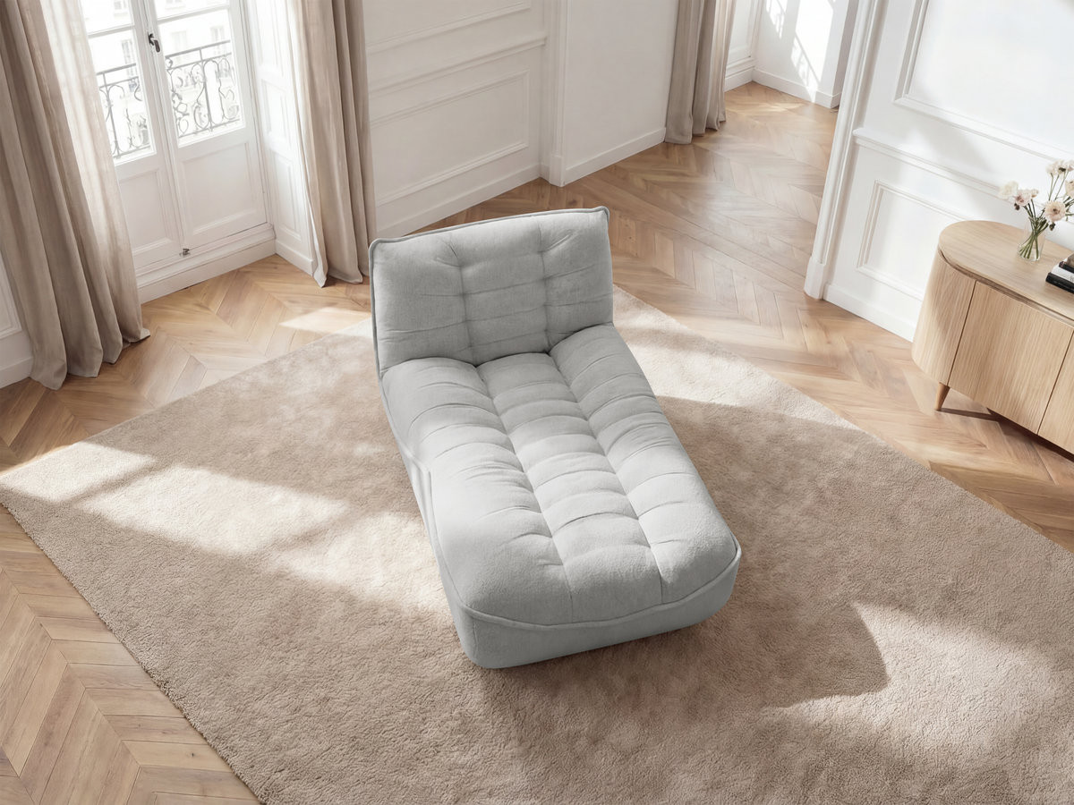 Méridienne pour canapé modulable SERENA chiné gris clair — vue 5