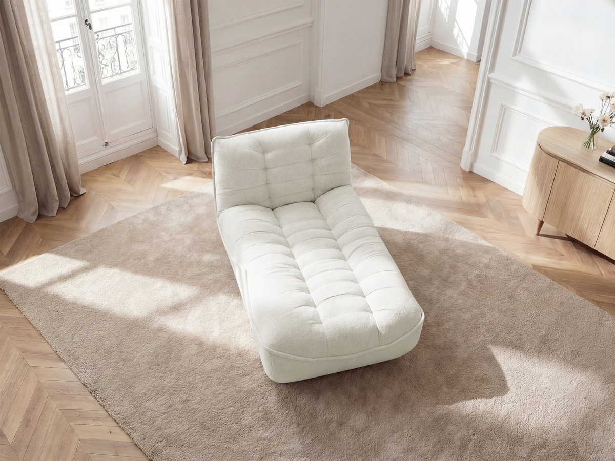 Méridienne pour canapé modulable SERENA chiné blanc — vue 5