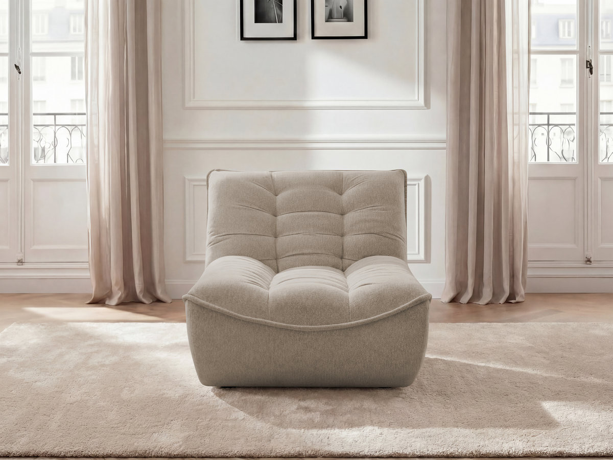 Chaise longue voor de modulaire bank SERENA, gemęleerde stof