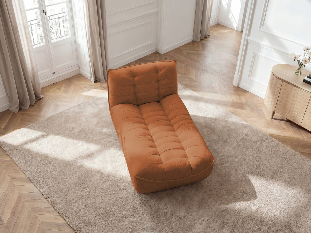 Méridienne pour canapé modulable SERENA chiné orange — vue 5