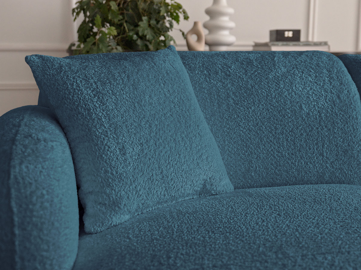 Canapé d'angle fixe modulable ANDA avec 1 méridienne, 1 chauffeuse bout de canapé et 1 pouf