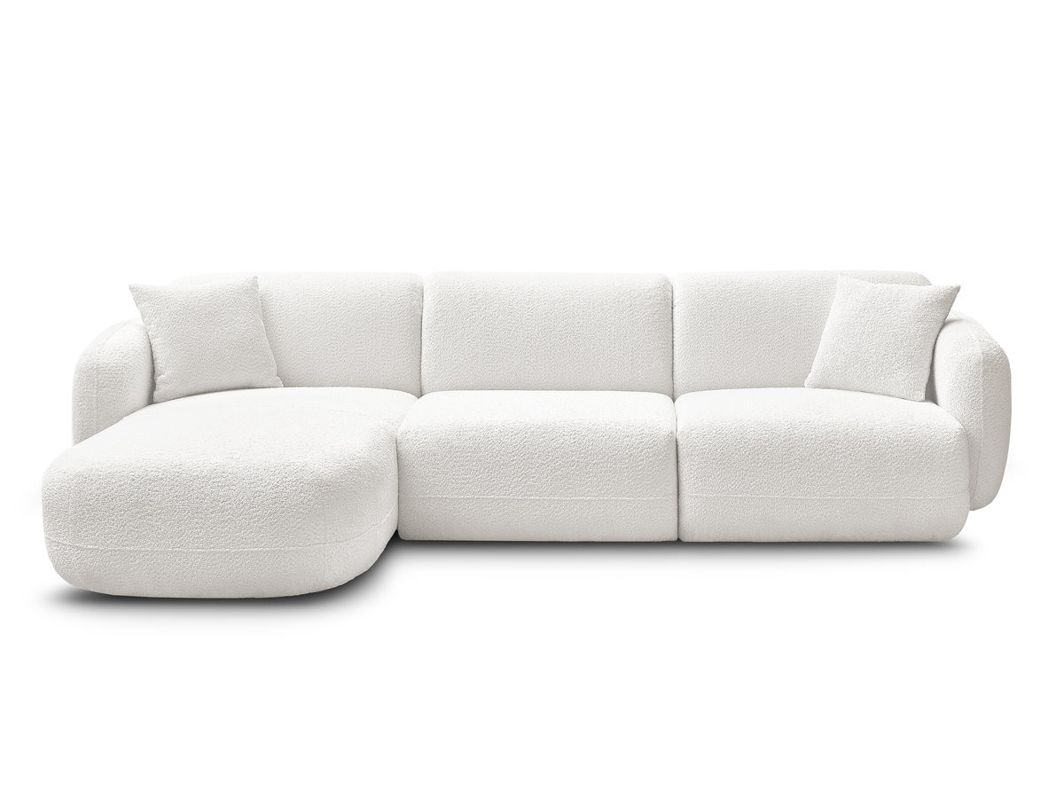 Canapé d'angle fixe modulable ANDA tissu chenille