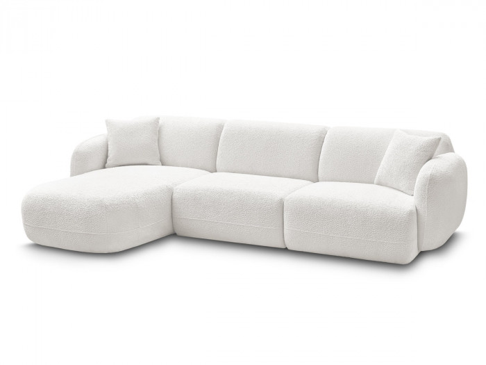 Canapé d'angle fixe modulable ANDA tissu chenille