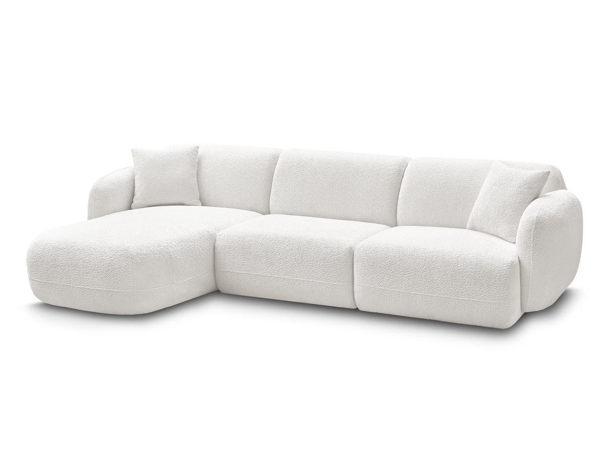 Canapé d'angle fixe modulable ANDA tissu chenille