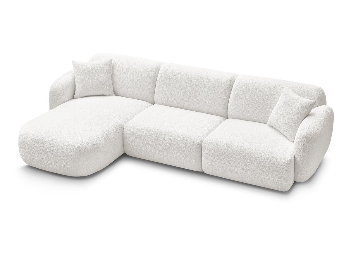 Canapé d'angle fixe modulable ANDA tissu chenille