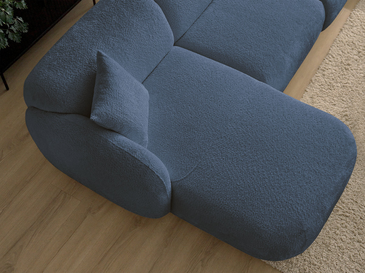 Canapé d'angle fixe modulable ANDA avec 1 méridienne, 1 chauffeuse bout de canapé et 1 pouf