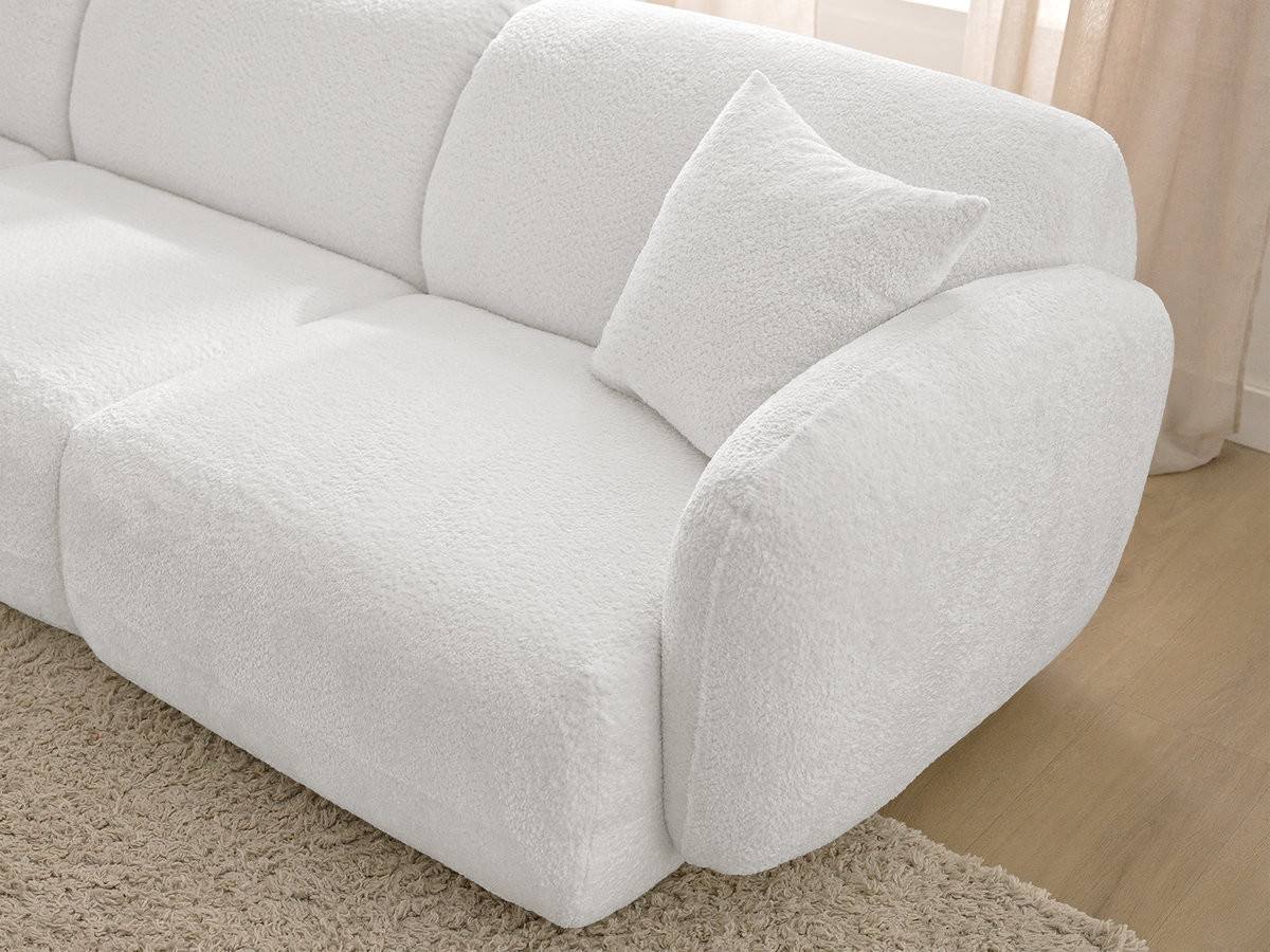 Canapé d'angle fixe modulable ANDA tissu chenille