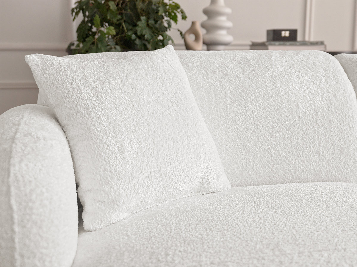 Canapé d'angle fixe modulable ANDA tissu chenille