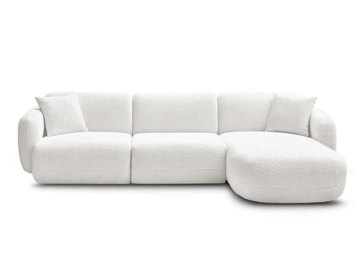 Canapé d'angle fixe modulable ANDA tissu chenille