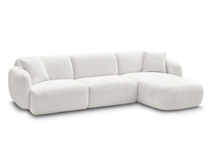 Canapé d'angle fixe modulable ANDA tissu chenille