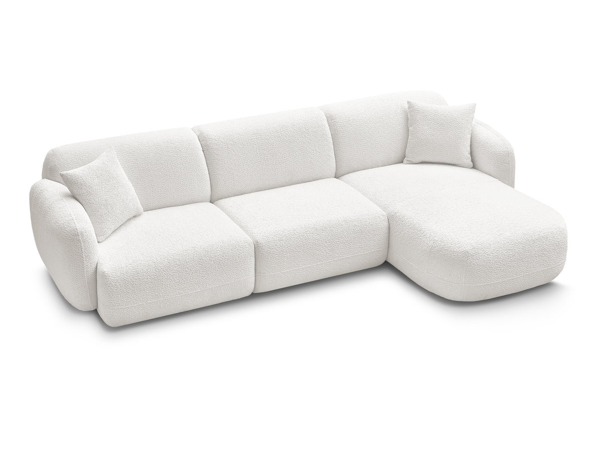 Canapé d'angle fixe modulable ANDA tissu chenille