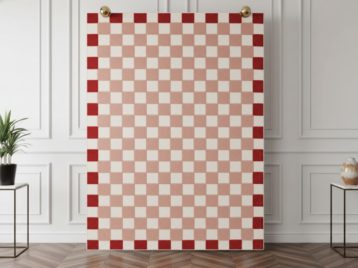 Tapis poils ras MYRLIE motif damier