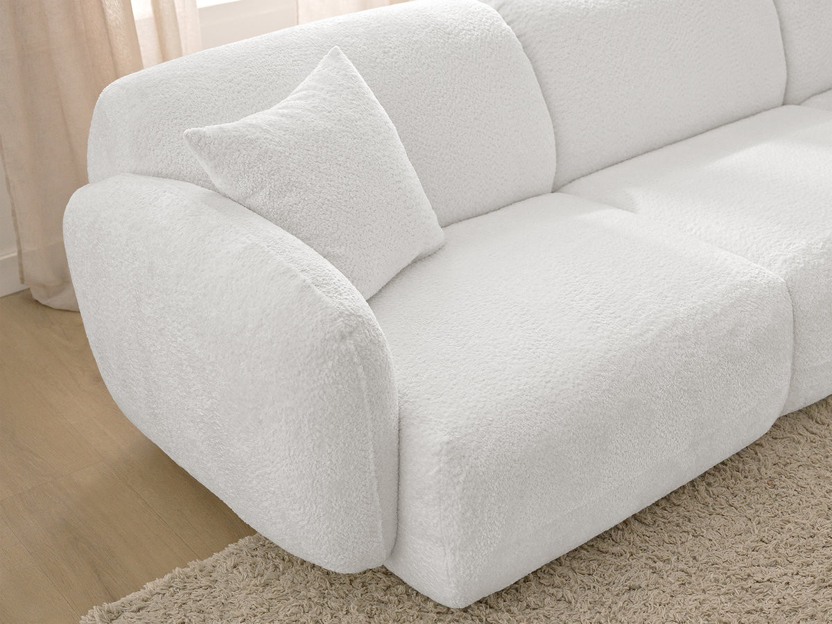 Canapé d'angle fixe modulable ANDA tissu chenille