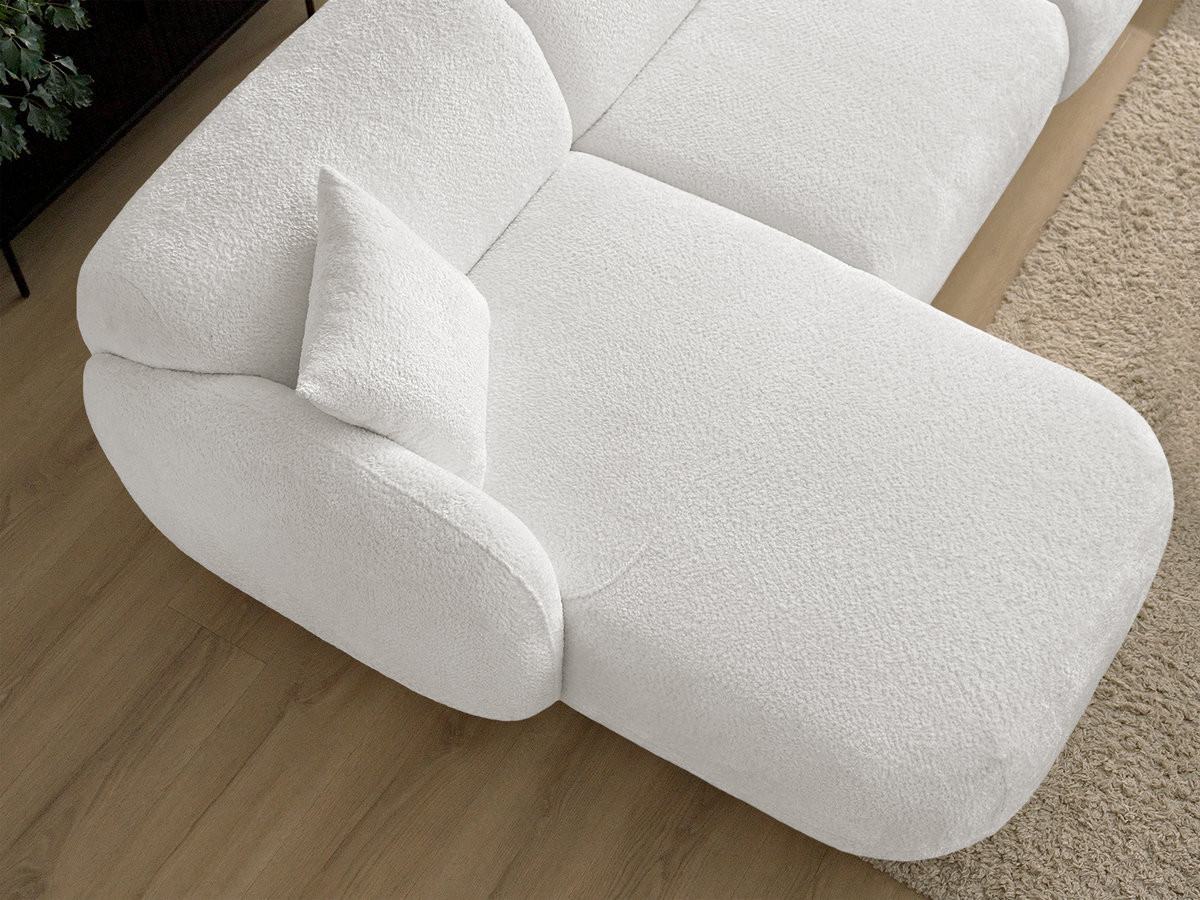 Canapé d'angle modulable ANDA chenille avec pouf blanc — vue 6