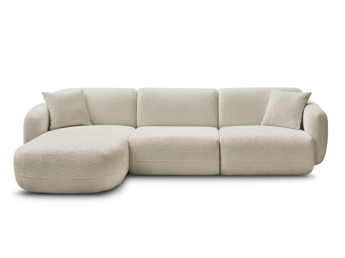 Canapé d'angle fixe modulable ANDA tissu chenille