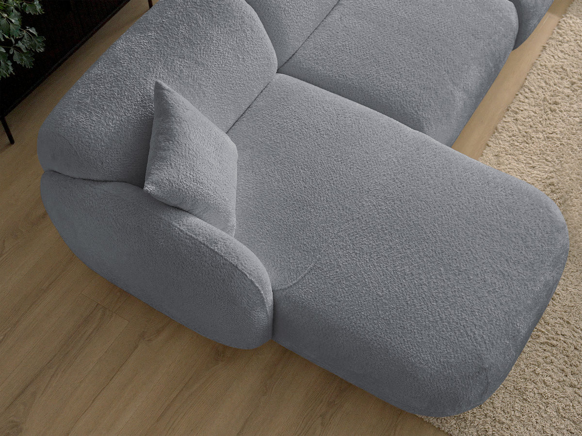 Canapé d'angle fixe modulable ANDA avec 1 méridienne, 1 chauffeuse bout de canapé et 1 pouf