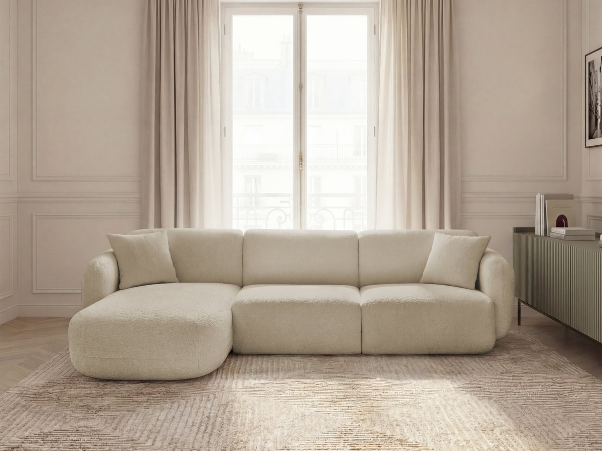 Canapé d'angle modulable ANDA chenille beige — vue 4