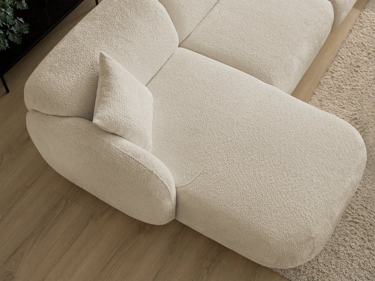 Canapé d'angle fixe modulable ANDA tissu chenille