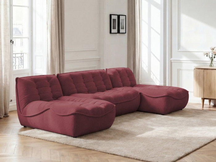 Canapé panoramique fixe modulable SERENA tissu chiné