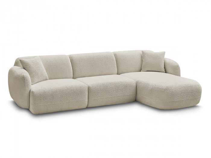 Canapé d'angle fixe modulable ANDA tissu chenille