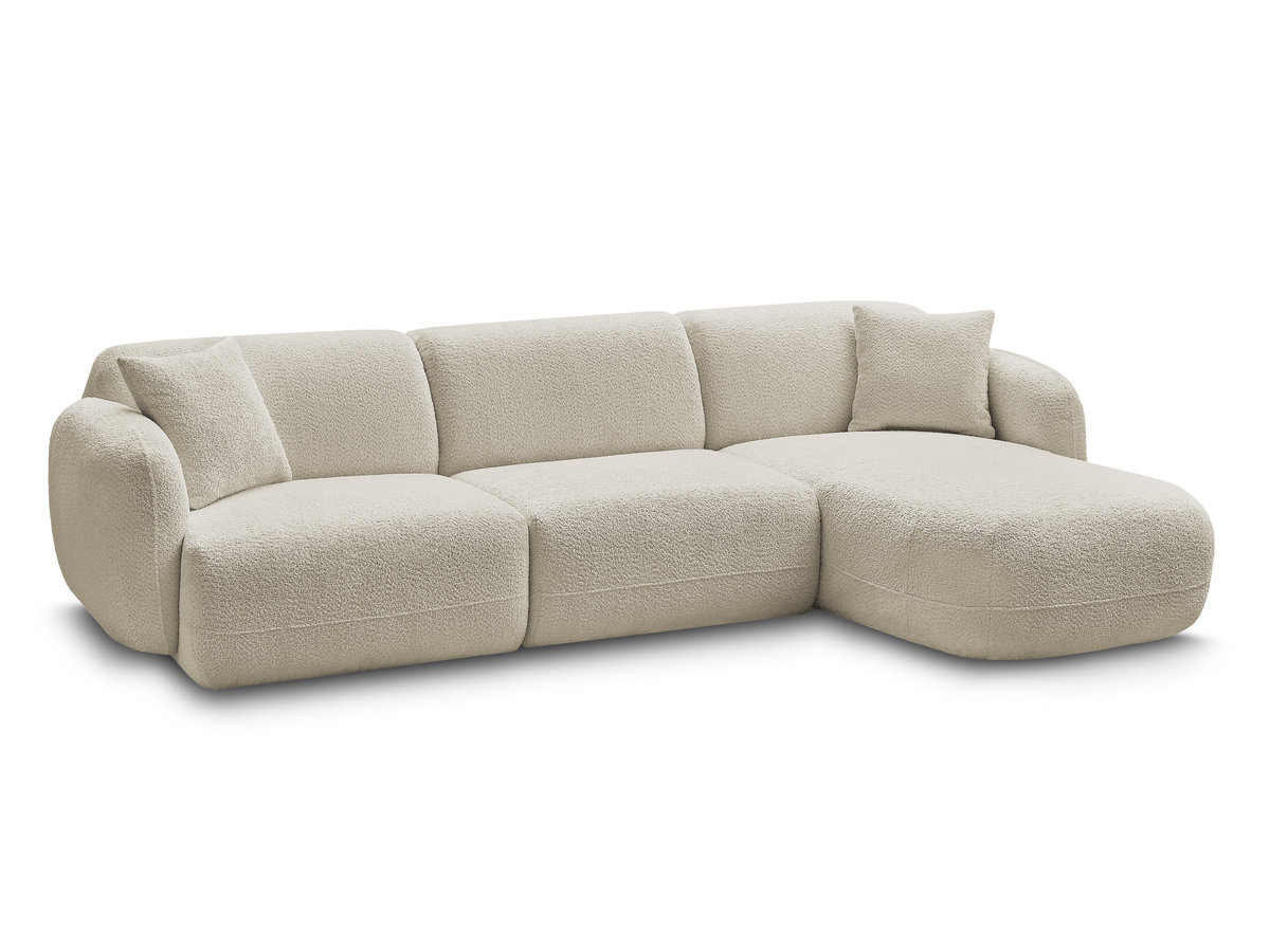 Canapé d'angle fixe modulable ANDA tissu chenille