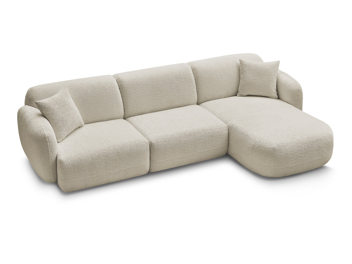 Canapé d'angle fixe modulable ANDA tissu chenille