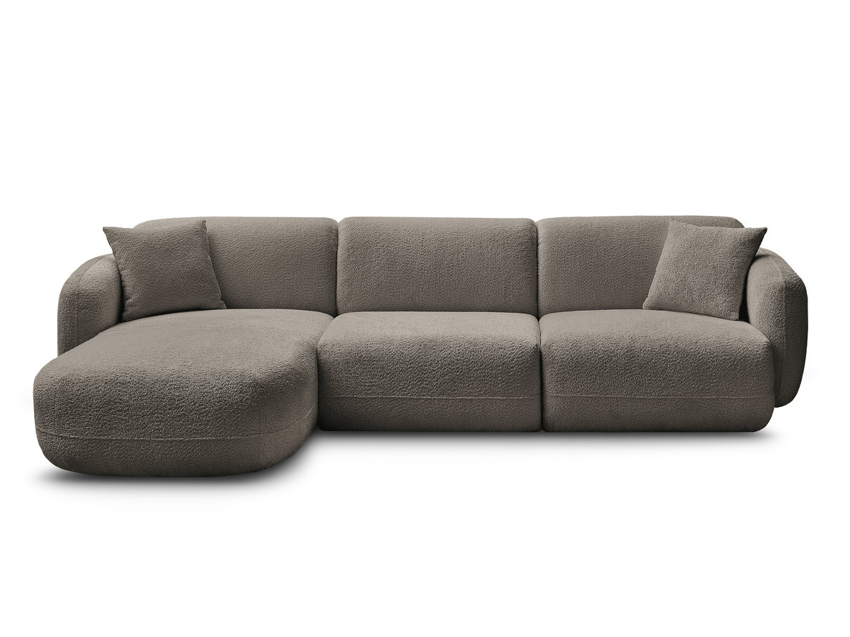 Canapé d'angle fixe modulable ANDA tissu chenille