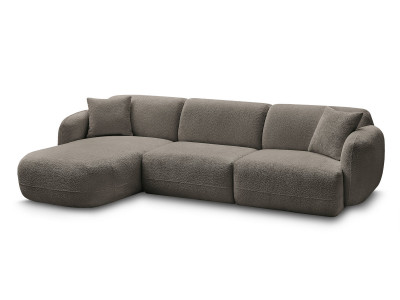 Canapé d'angle fixe modulable ANDA tissu chenille