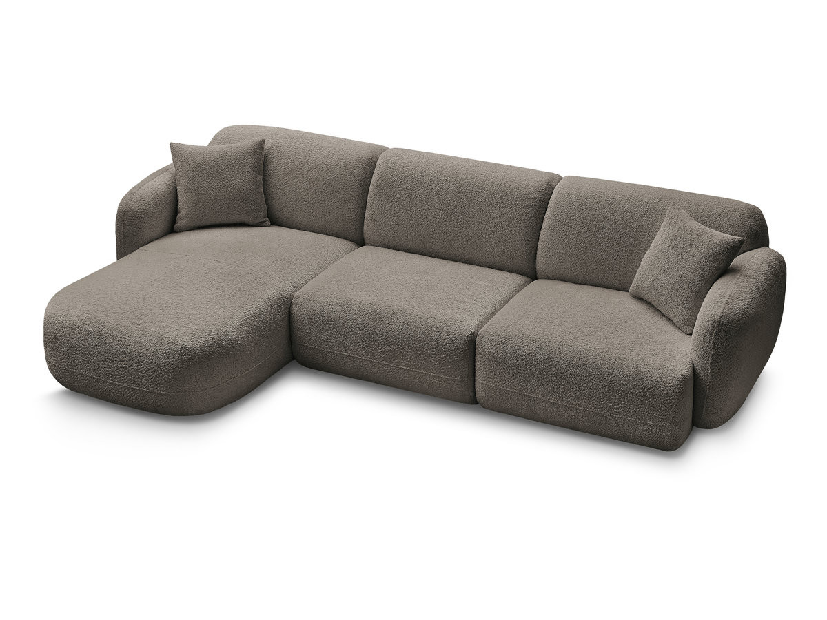 Canapé d'angle fixe modulable ANDA tissu chenille