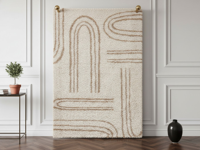 Tapis shaggy YONA motif abstrait