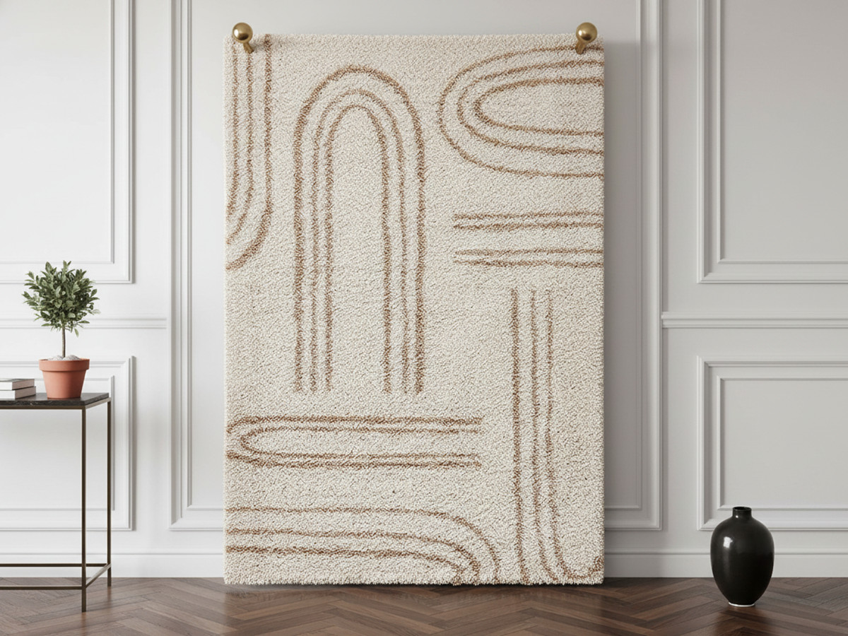 Tapis shaggy YONA motif abstrait Tapis shaggy YONA motif abstrait