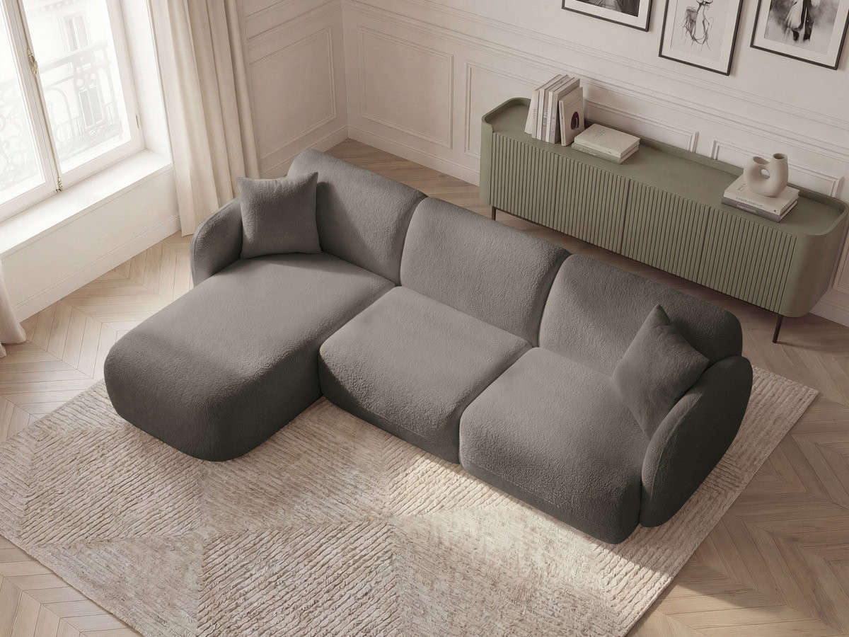 Canapé d'angle modulable ANDA chenille taupe — vue 5